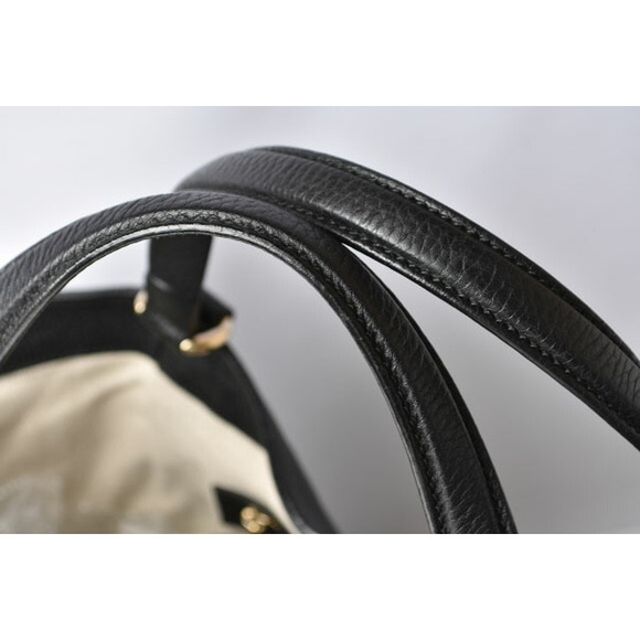 Gucci Soho Interlocking GG Tote Shoulder Bag Black Leather - Picture 7 of 12